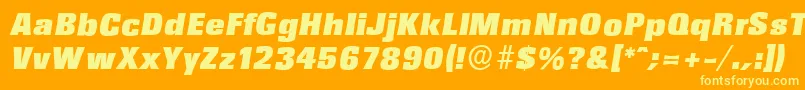 フォントRochesterserialBlackItalic – オレンジの背景に黄色の文字