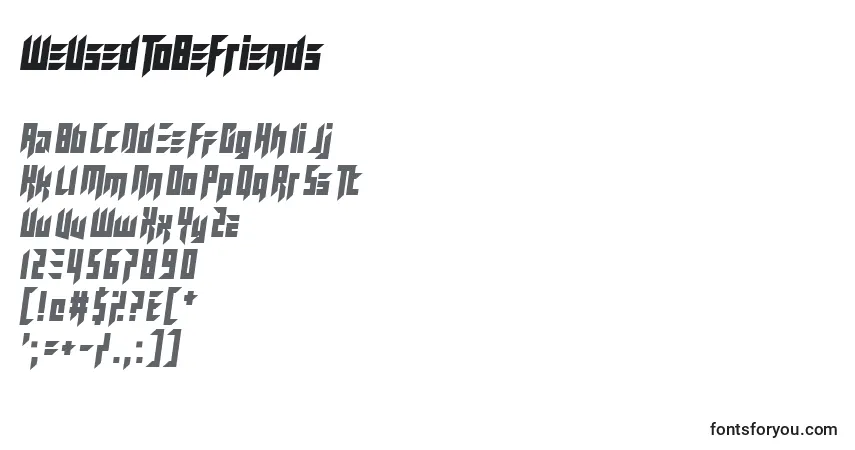 Czcionka WeUsedToBeFriends – alfabet, cyfry, specjalne znaki