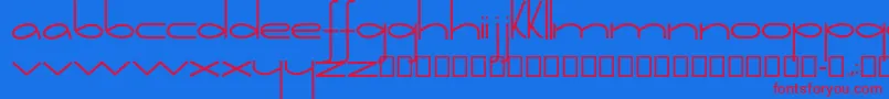 Retorica-Schriftart – Rote Schriften auf blauem Hintergrund