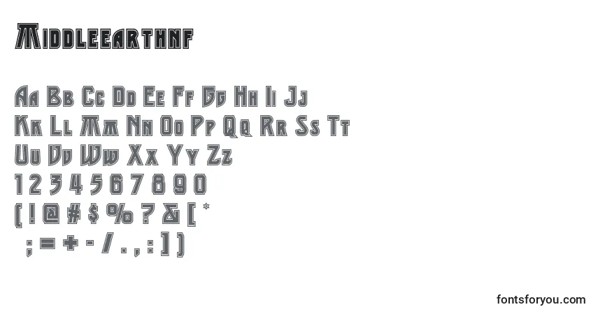 Schriftart Middleearthnf (93676) – Alphabet, Zahlen, spezielle Symbole