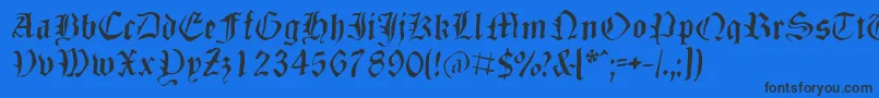 Dizzbw Font – Black Fonts on Blue Background