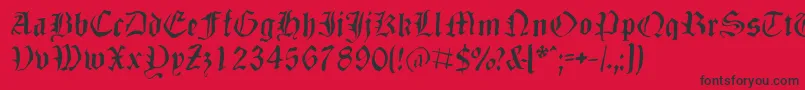 Dizzbw Font – Black Fonts on Red Background