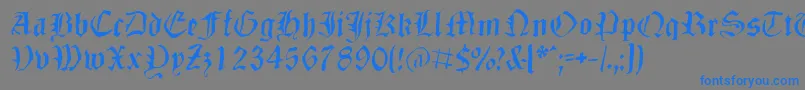 Dizzbw-Schriftart – Blaue Schriften auf grauem Hintergrund
