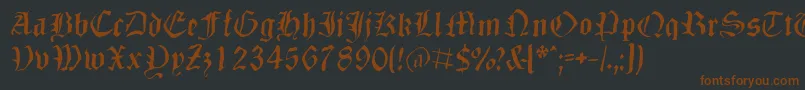 Dizzbw-fontti – ruskeat fontit mustalla taustalla