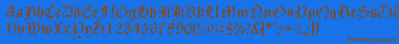 Czcionka Dizzbw – brązowe czcionki na niebieskim tle