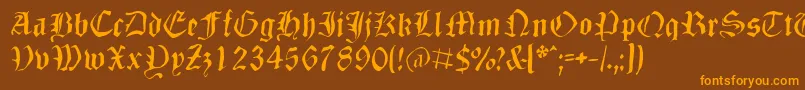 Dizzbw Font – Orange Fonts on Brown Background