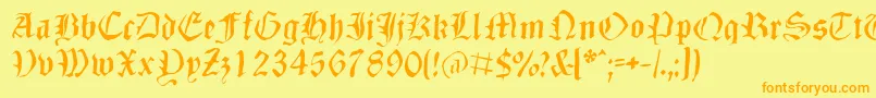 Dizzbw Font – Orange Fonts on Yellow Background