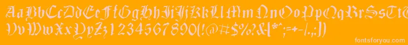 Dizzbw Font – Pink Fonts on Orange Background