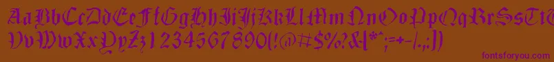 Dizzbw Font – Purple Fonts on Brown Background