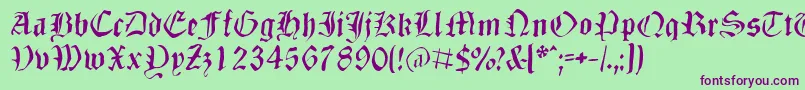 Dizzbw Font – Purple Fonts on Green Background