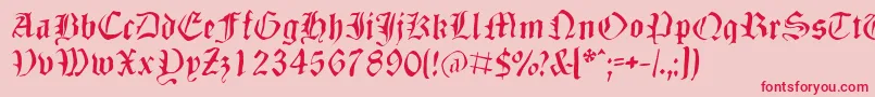Dizzbw-Schriftart – Rote Schriften auf rosa Hintergrund