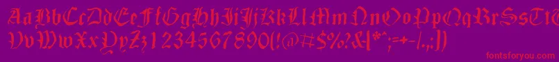 Dizzbw Font – Red Fonts on Purple Background