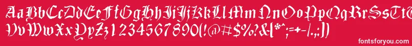 Dizzbw-Schriftart – Weiße Schriften auf rotem Hintergrund