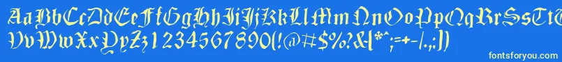 Dizzbw Font – Yellow Fonts on Blue Background