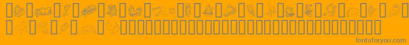 フォントGeDecoFoods – オレンジの背景に灰色の文字