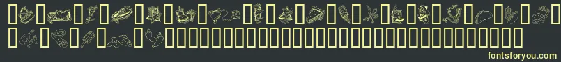 GeDecoFoods Font – Yellow Fonts on Black Background