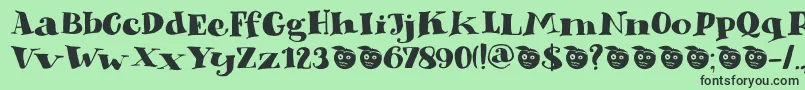 Fonte DkPhantomPeach – fontes pretas em um fundo verde