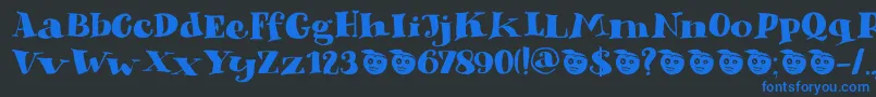 DkPhantomPeach Font – Blue Fonts on Black Background