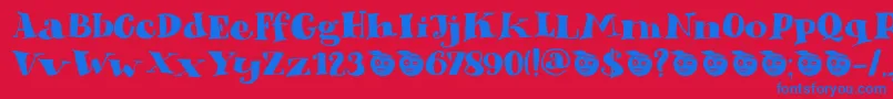 DkPhantomPeach Font – Blue Fonts on Red Background