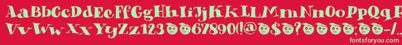 DkPhantomPeach Font – Green Fonts on Red Background