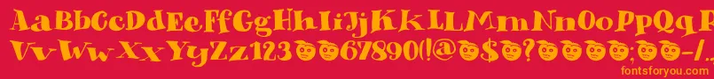 DkPhantomPeach Font – Orange Fonts on Red Background