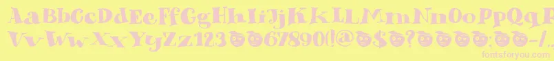 DkPhantomPeach Font – Pink Fonts on Yellow Background