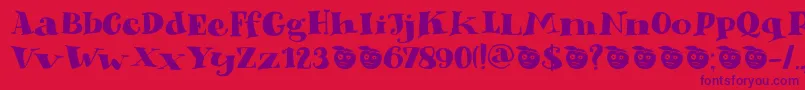 Czcionka DkPhantomPeach – fioletowe czcionki na czerwonym tle