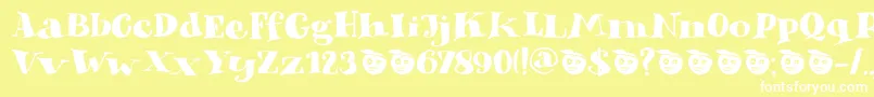 DkPhantomPeach Font – White Fonts on Yellow Background