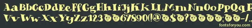 DkPhantomPeach Font – Yellow Fonts on Black Background