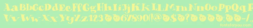 DkPhantomPeach Font – Yellow Fonts on Green Background