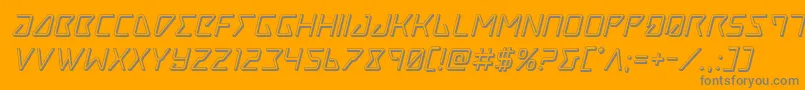 Tracer3Dital-Schriftart – Graue Schriften auf orangefarbenem Hintergrund