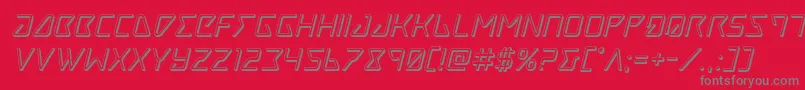 Tracer3Dital Font – Gray Fonts on Red Background