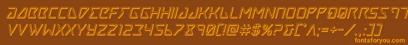 Tracer3Dital Font – Orange Fonts on Brown Background