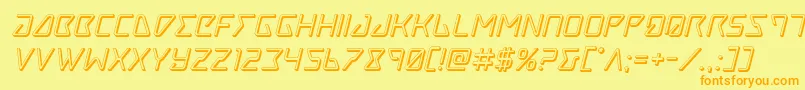 Tracer3Dital Font – Orange Fonts on Yellow Background