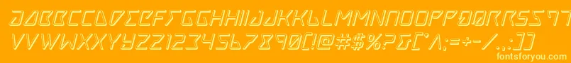 Tracer3Dital Font – Yellow Fonts on Orange Background