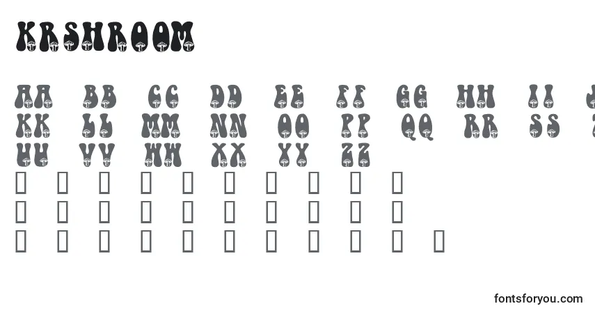 Шрифт KrShroom – алфавит, цифры, специальные символы