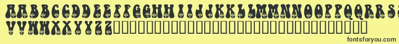 KrShroom Font – Black Fonts on Yellow Background