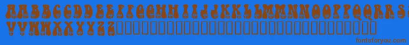 KrShroom Font – Brown Fonts on Blue Background