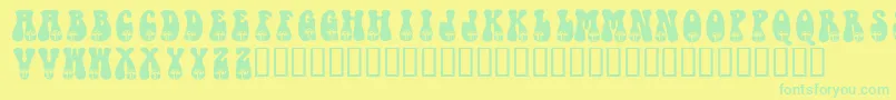KrShroom Font – Green Fonts on Yellow Background
