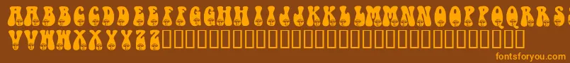 KrShroom Font – Orange Fonts on Brown Background