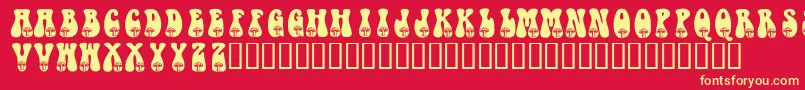 KrShroom Font – Yellow Fonts on Red Background