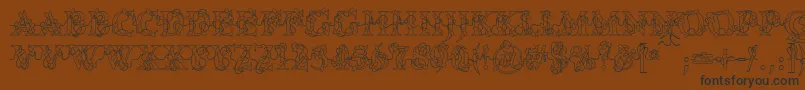 Шрифт PcLights – чёрные шрифты на коричневом фоне