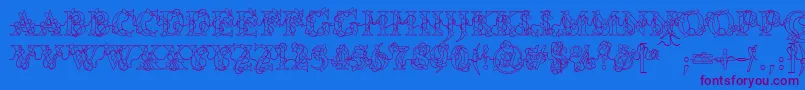 PcLights Font – Purple Fonts on Blue Background