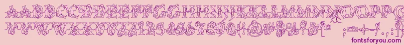 PcLights Font – Purple Fonts on Pink Background