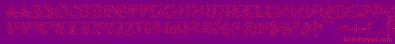PcLights Font – Red Fonts on Purple Background
