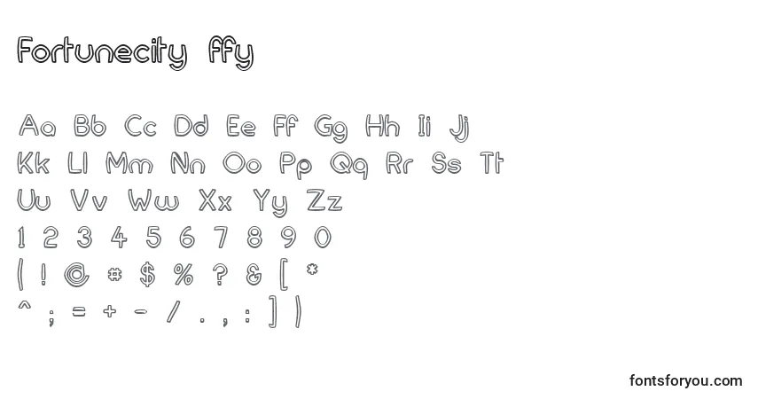 Schriftart Fortunecity ffy – Alphabet, Zahlen, spezielle Symbole