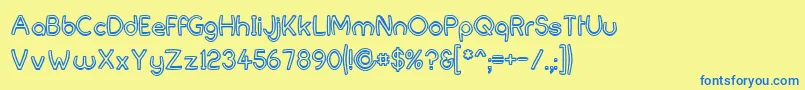 Fortunecity ffy Font – Blue Fonts on Yellow Background