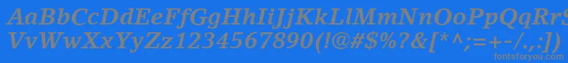 LinoLetterLtBoldItalic Font – Gray Fonts on Blue Background