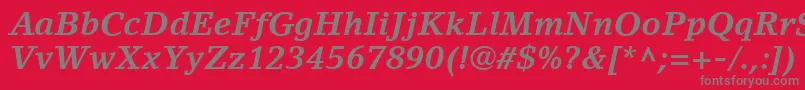 LinoLetterLtBoldItalic Font – Gray Fonts on Red Background