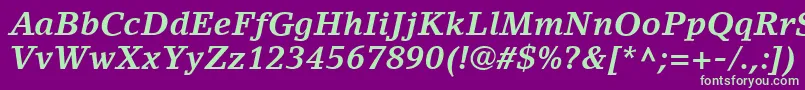 fuente LinoLetterLtBoldItalic – Fuentes Verdes Sobre Fondo Morado